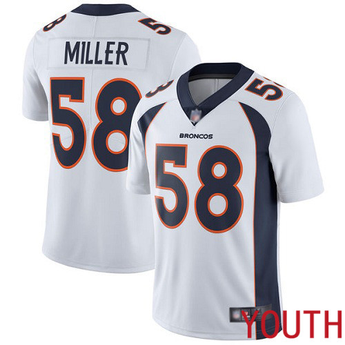 Youth Denver Broncos #58 Von Miller White Vapor Untouchable Limited Player Football NFL Jersey